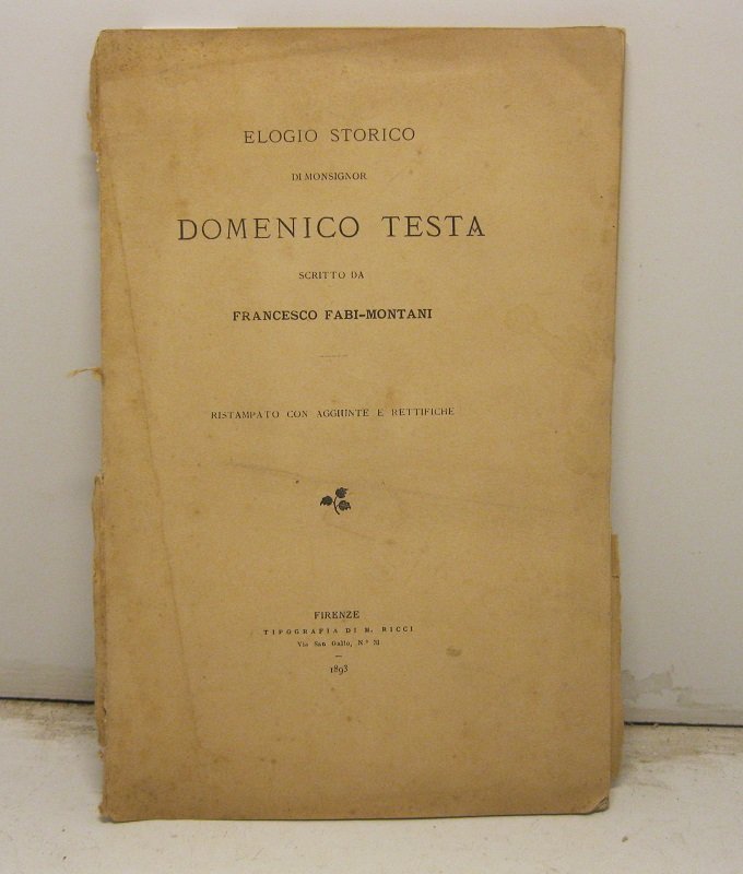 Elogio storico di Monsignor Domenico Testa, scritto da Francesco Fabi-Montani. … | Immagine principale