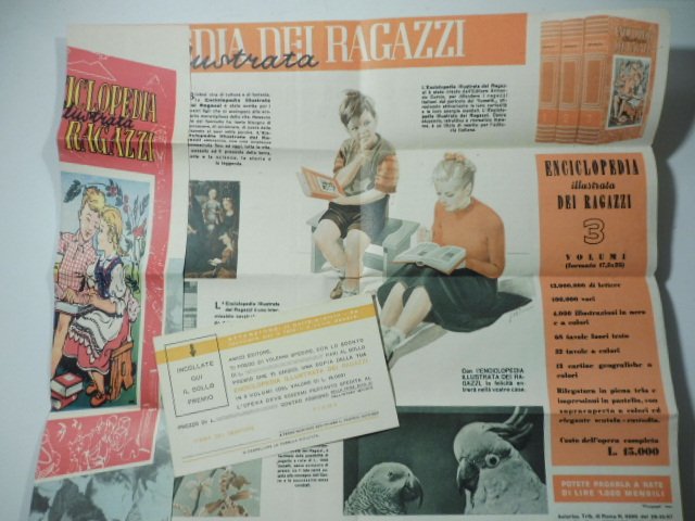 Enciclopedia dei ragazzi illustrata. Pieghevole pubblicitario