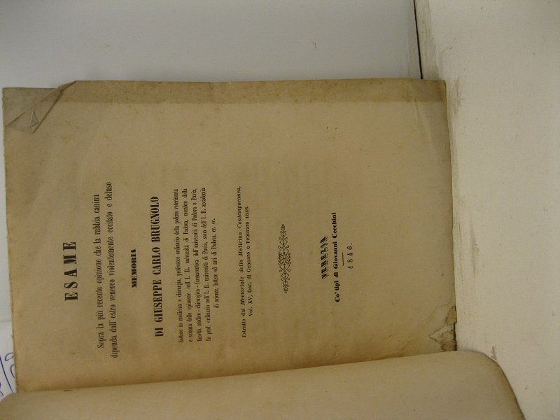 Esame sopra la piu' recente opinione che la rabbia canina …