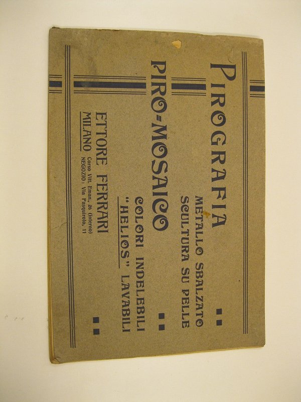 Ettore Ferrari. Pirografia metallo sbalzato scultura su pelle. Piro - …