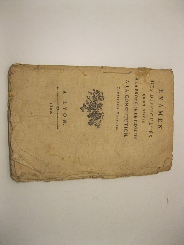 EXAMEN DES DIFFUCULTES QU'ON OPPOSE A LA PROMESSE DEFIDELITE A … | Immagine principale