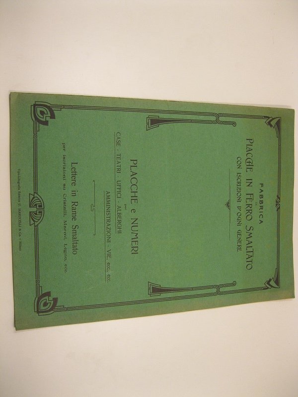 Fabbrica di placche in ferro smaltato con iscrizioni d'ogni genere. …