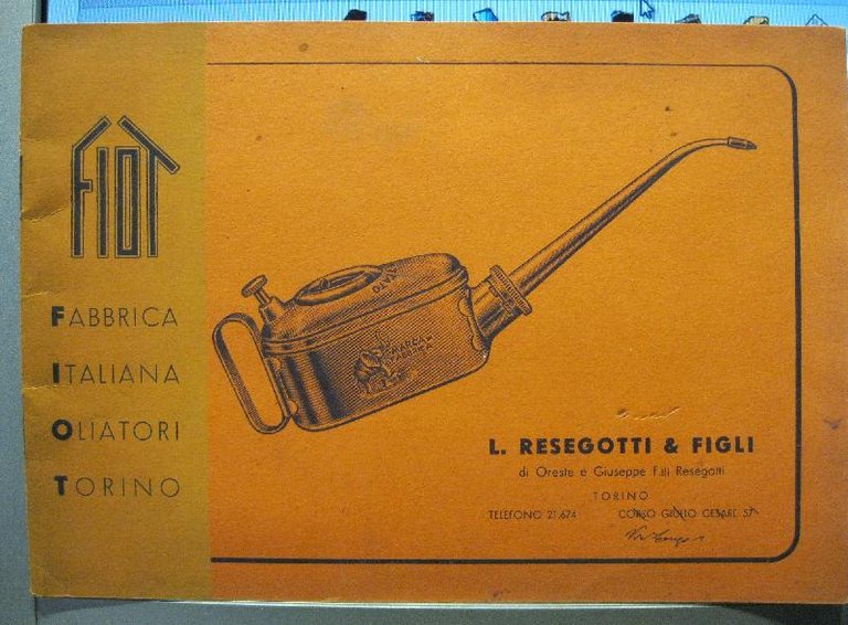 Fabbrica italiana oliatori Torino. L. Resegotti & Figli di Oreste …