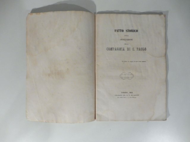 Fatto storico sulla spogliazione della compagnia di S. Paolo