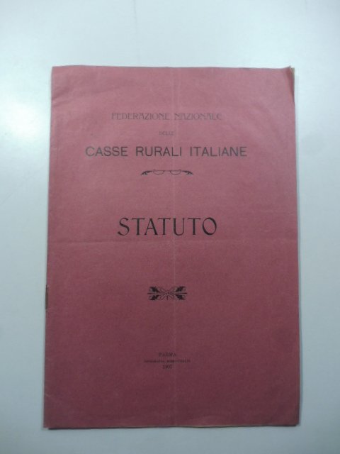 Federazione nazionale delle casse rurali italiane. Statuto