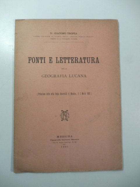 Fonti e letteratura della geografia lucana