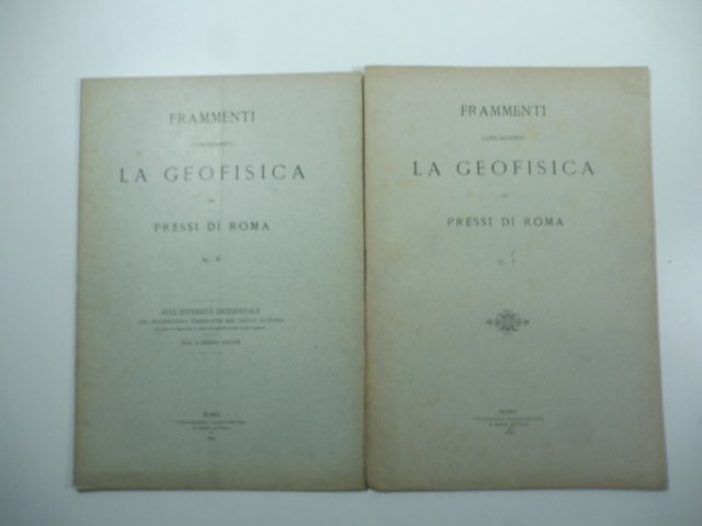 Frammenti concernenti la geofisica dei pressi di Roma: n.1 e …