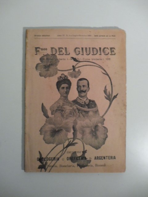 Francesco Del Giudice. Deposito orologeria, oreficeria, argenteria, seteria, biancheria, profumeria, …