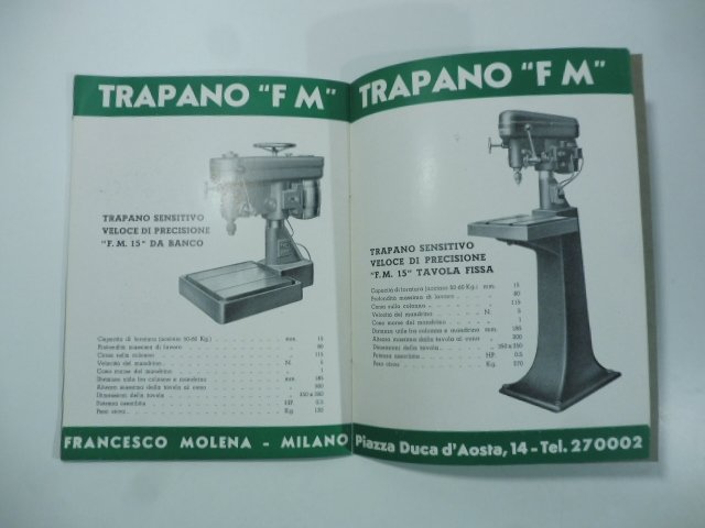 Francesco Molena rappresentanze macchine utensili. Catalogo