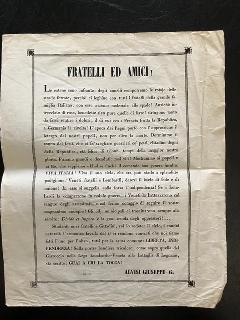 Fratelli ed amici. Le catene sono infrante.