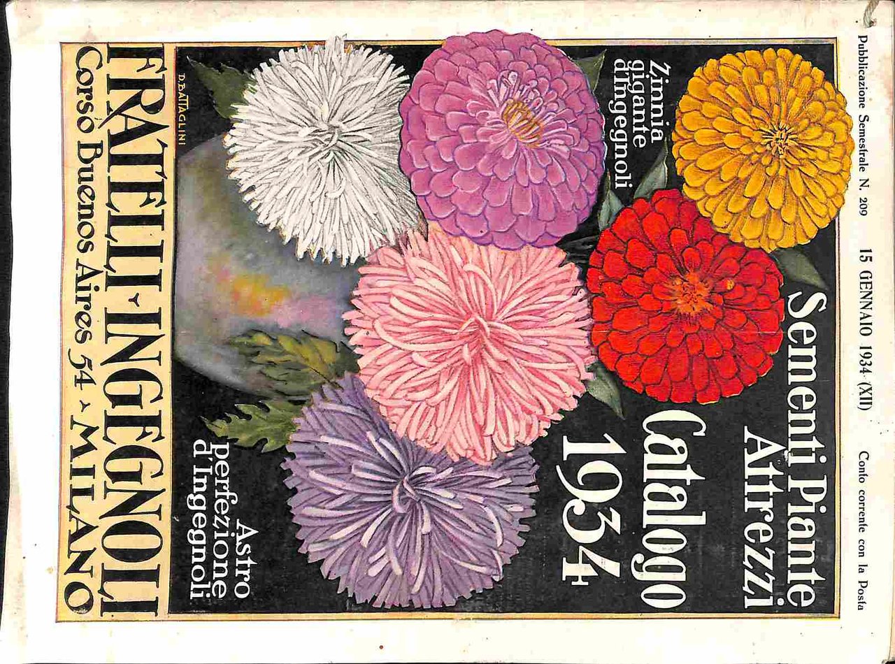 Fratelli Ingegnoli. Sementi piante attrezzi. Catalogo 1934