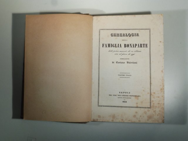 Genealogia della famiglia Bonaparte dalle prime memorie che ne abbiamo …
