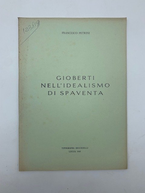 Gioberti nell'idealismo di Spaventa
