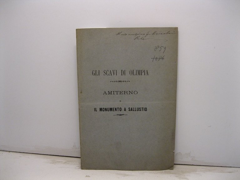 Gli scavi di Olimpia. Amiterno e il monumento a Sallustio
