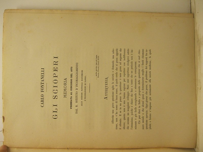 Gli scioperi. Memoria premiata al concorso del 1873 dal R. …