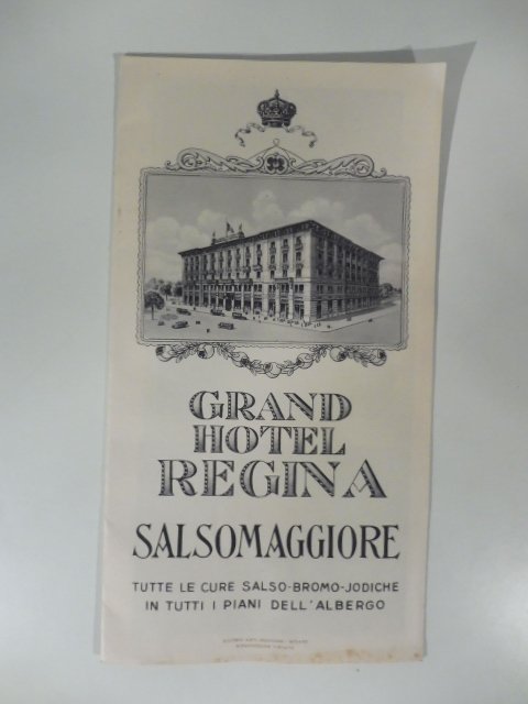 Grand Hotel Regina Salsomaggiore. Pieghevole pubblicitario