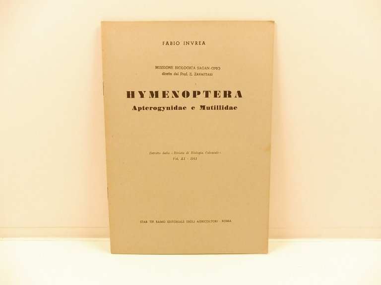 Hymenoptera. Apterogynidae e mutillidae