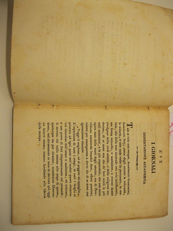 I giornali. Dissertazione accademica