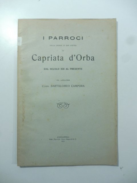 I parroci della Chiesa di San Pietro di Capriata d'Orba …