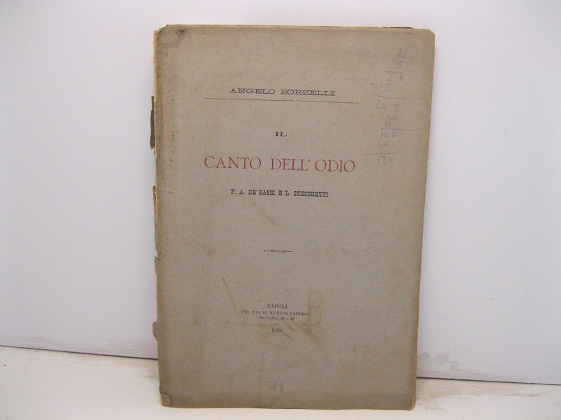 Il canto dell'odio. P. A. De' Bassi e L. Stecchetti