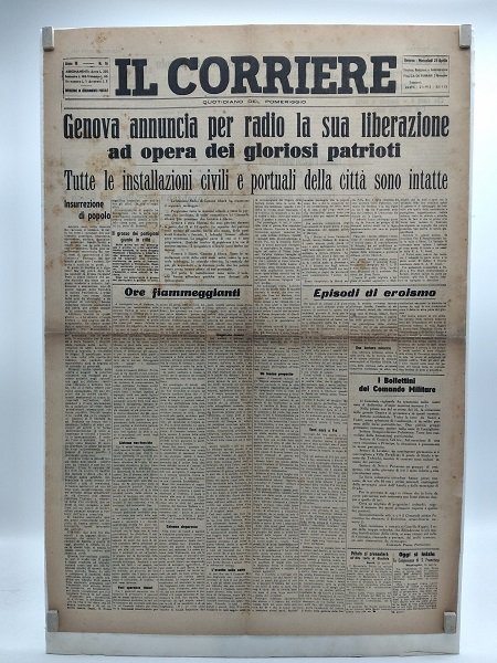 Il Corriere. Quotidiano del pomeriggio. Anno III. N. 16. Genova. …