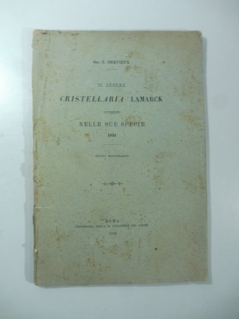 Il genere cristellaria Lamarck studiato nelle sue specie 1891. Studio …