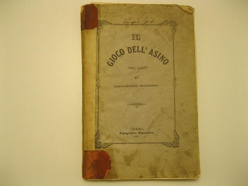 Il gioco dell'asino. Poemetto capriccioso