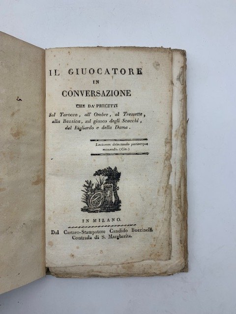 Il giuocatore in conversazione che da' precetti sul tarocco, all'ombre, …