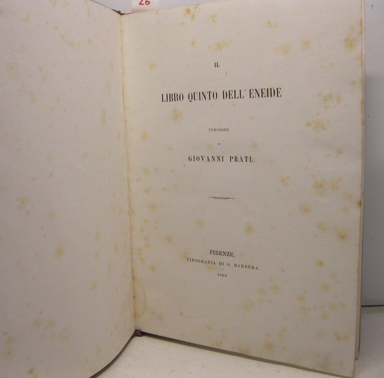Il Libro quinto dell' Eneide.