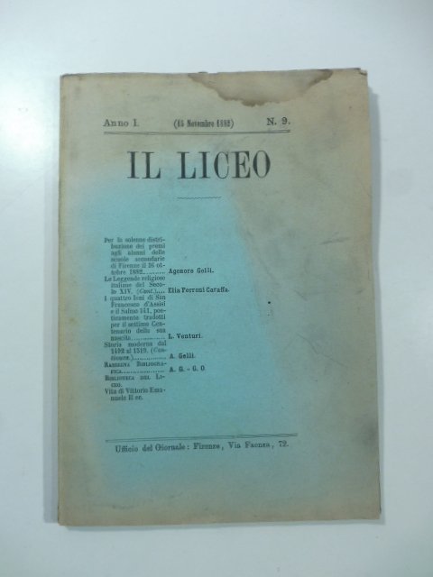 Il Liceo, anno I, novembre 1882, n. 9