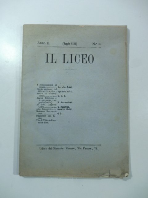 Il Liceo, anno II, maggio 1883, n. 5