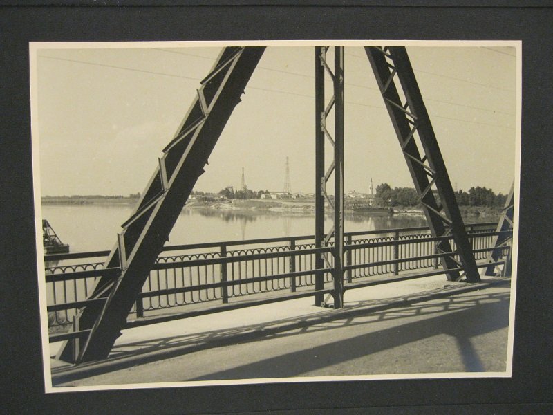 Il Po e Ostiglia, 15 luglio 1954. Fotografia originale