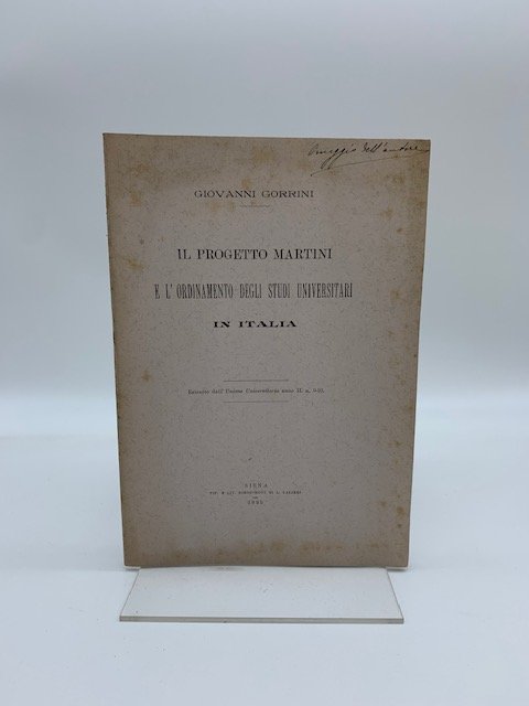 Il progetto Martini e l'ordinamento degli studi universitari in Italia