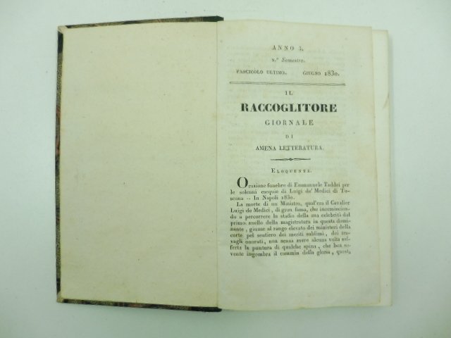 Il Raccoglitore. Giornale di amena letteratura