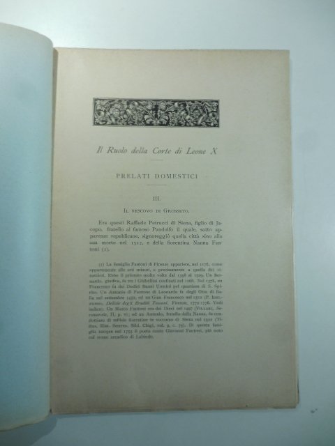 Il ruolo della corte di Leone X. Prelati domestici. Il …