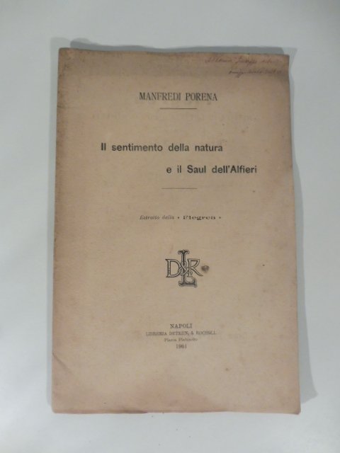 Il sentimento della natura e il Saul dell'Alfieri