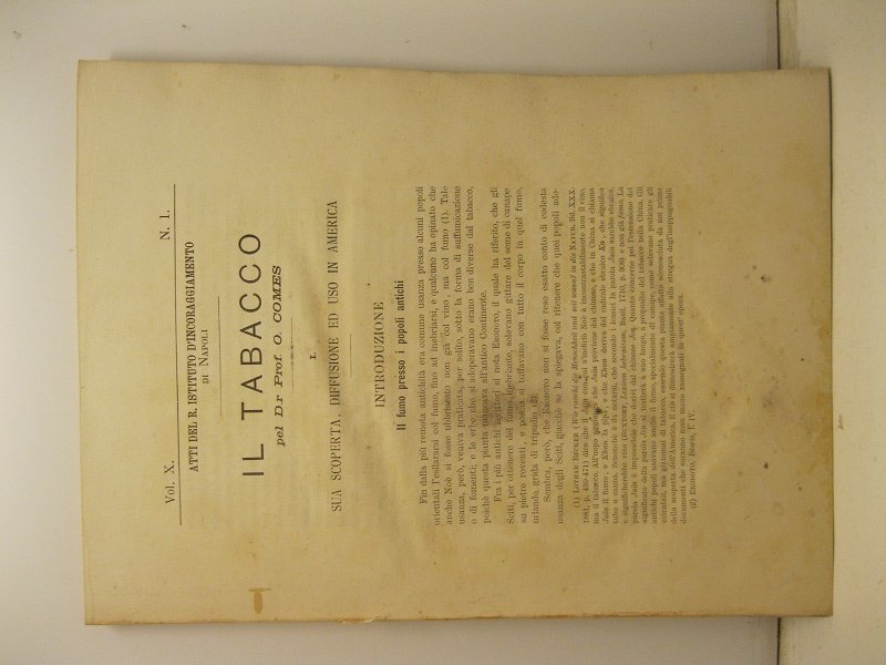 Il tabacco. Sua scoperta, diffusione ed uso in America
