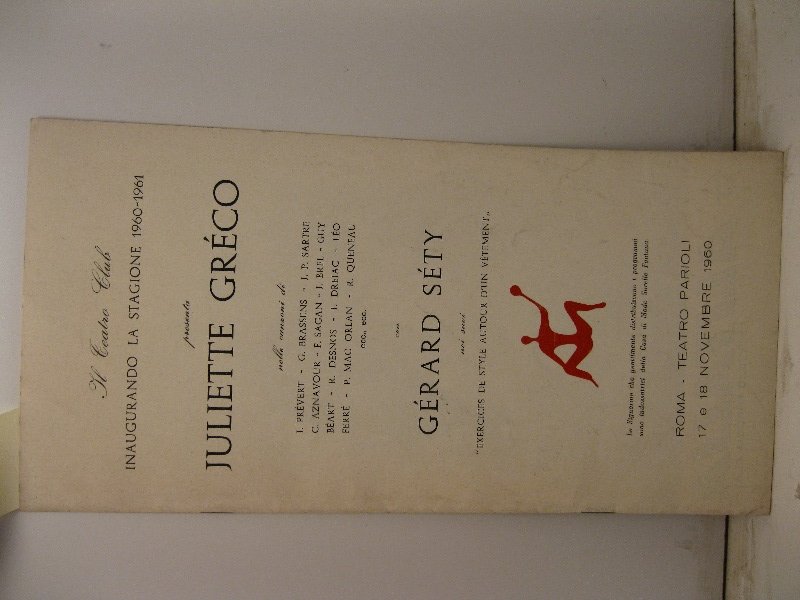 Il Teatro Club inaugurando la stagione 1960-1961 presenta Juliette Greco …