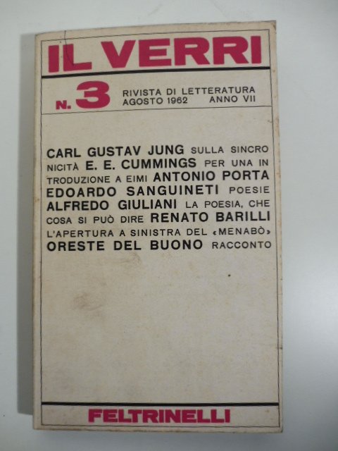 Il Verri. Rivista di letteratura, n. 3, agosto 1962