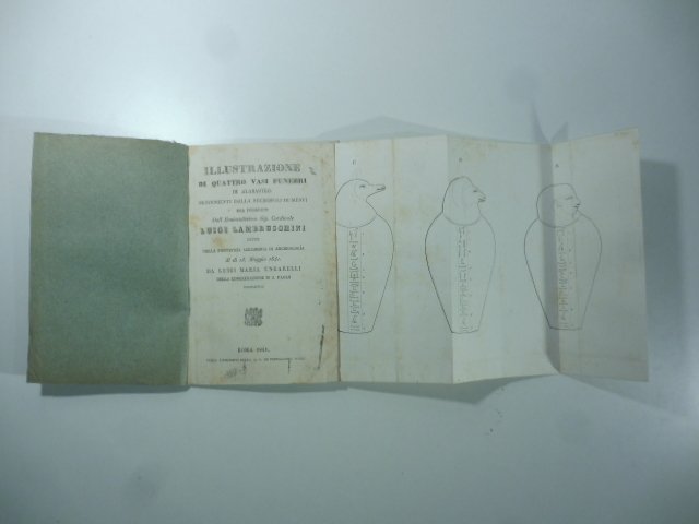 Illustrazione di quattro vasi funebri di alabastro provenienti dalla necropoli …