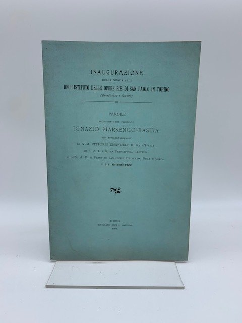 Inaugurazione della nuova sede dell'Istituto delle Opere Pie di San …