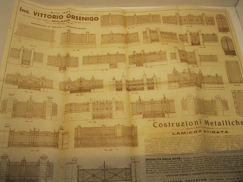 Ing. Vittorio Orsenigo. Stabilimento in Milano e Fagnano-Olona. Insegne metalliche …