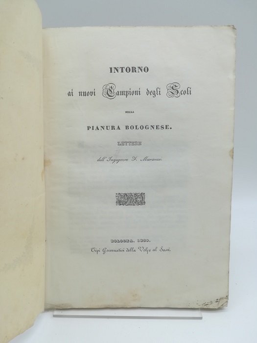 Intorno ai nuovi campioni degli scoli nella pianura bolognese. Lettere
