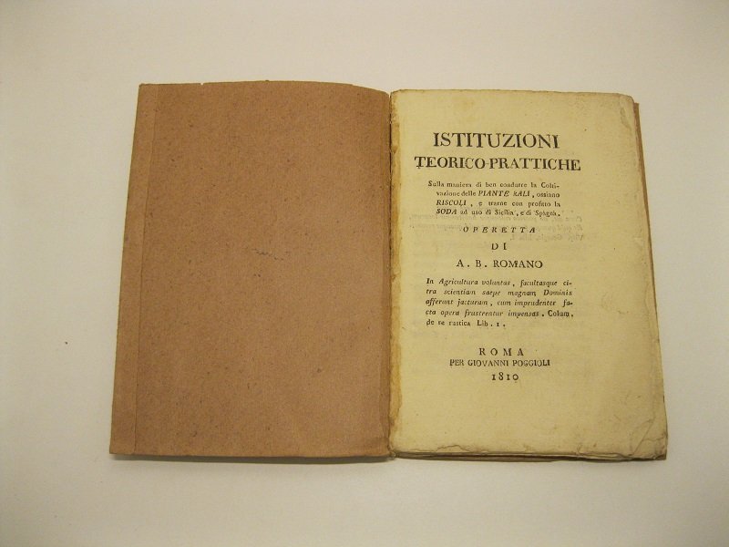 Istituzioni teorico prattiche sulla maniera di ben condurre la coltivazione …