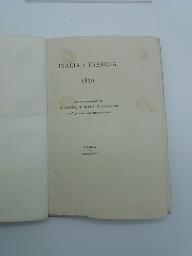 Italia e Francia 1870 secondo narrazione di G. Lanza, Q. …