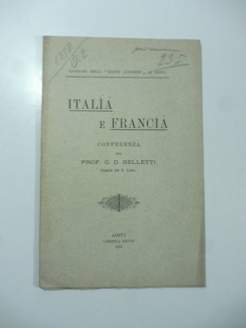 Italia e Francia. Conferenza