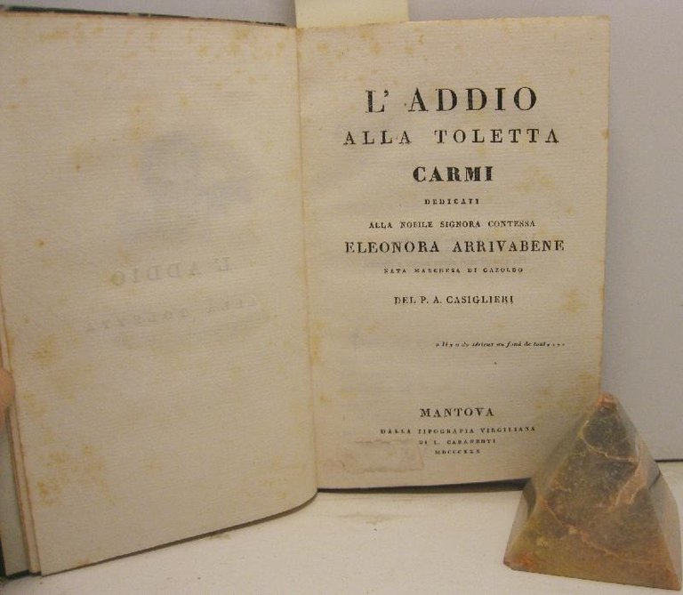 L'addio alla toletta. Carmi dedicati alla nobile Signora contessa Eleonora … | Immagine Gallery 2