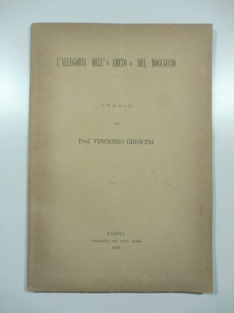 L'allegoria dell'Amleto del Boccaccio. Studio