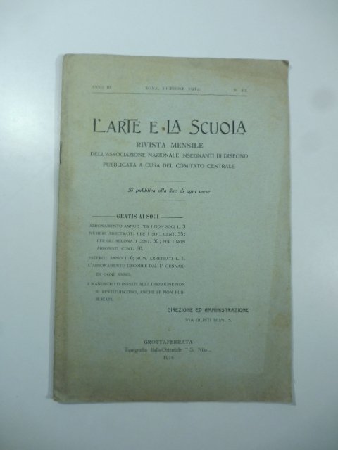 L'Arte e la scuola. Rivista mensile dell'Associazione Nazionale degli insegnanti …