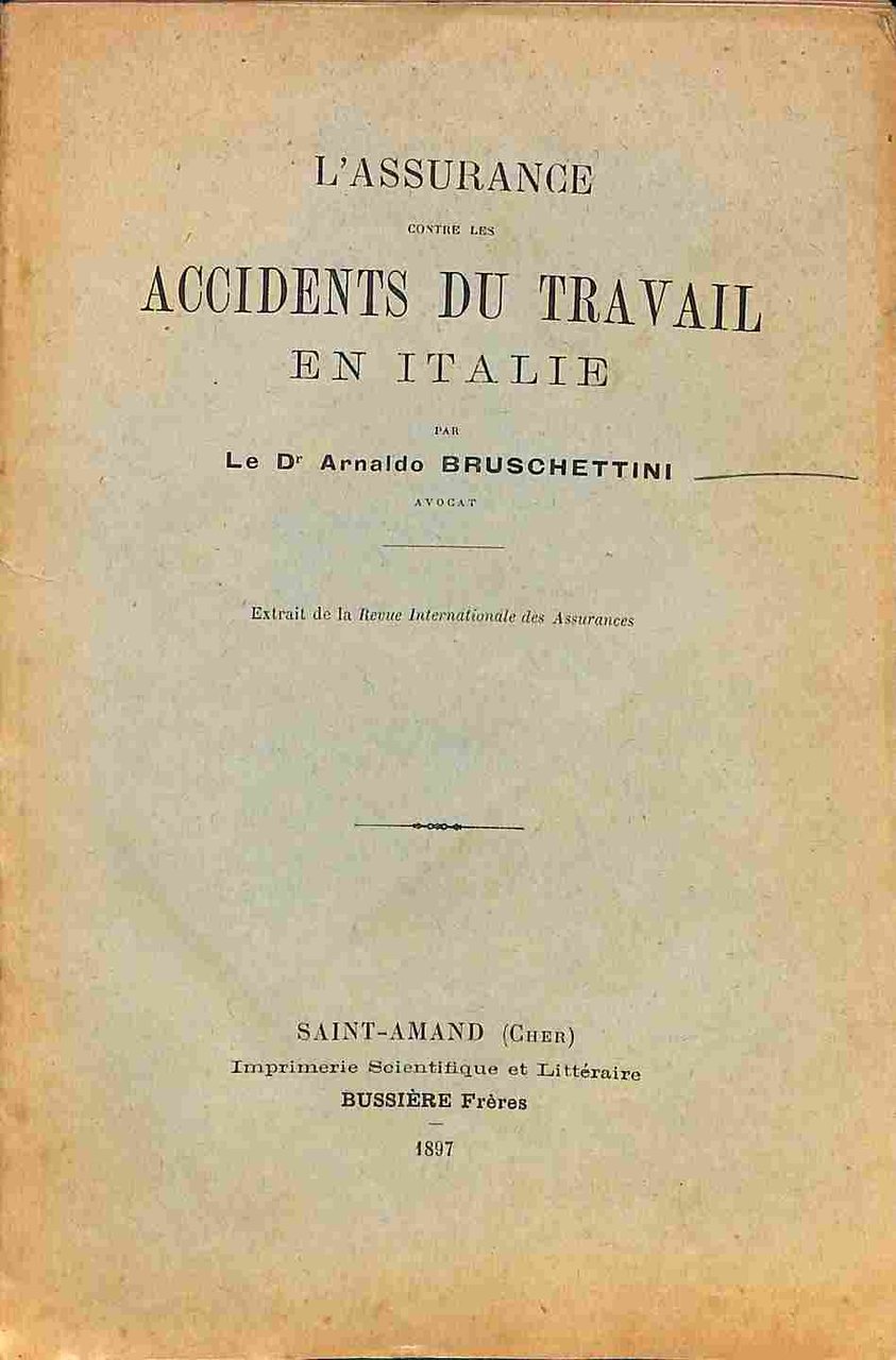 L'assurance contre les accidents du travail en Italie
